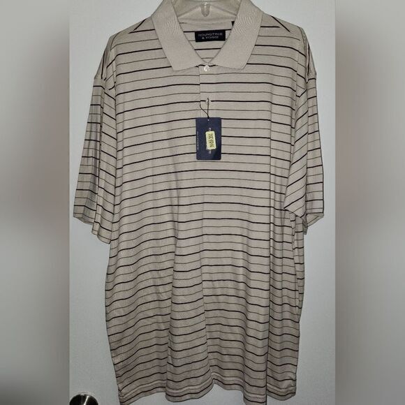 Roundtree & Yorke Striped Polo shirt size Large‎ - Picture 1 of 3